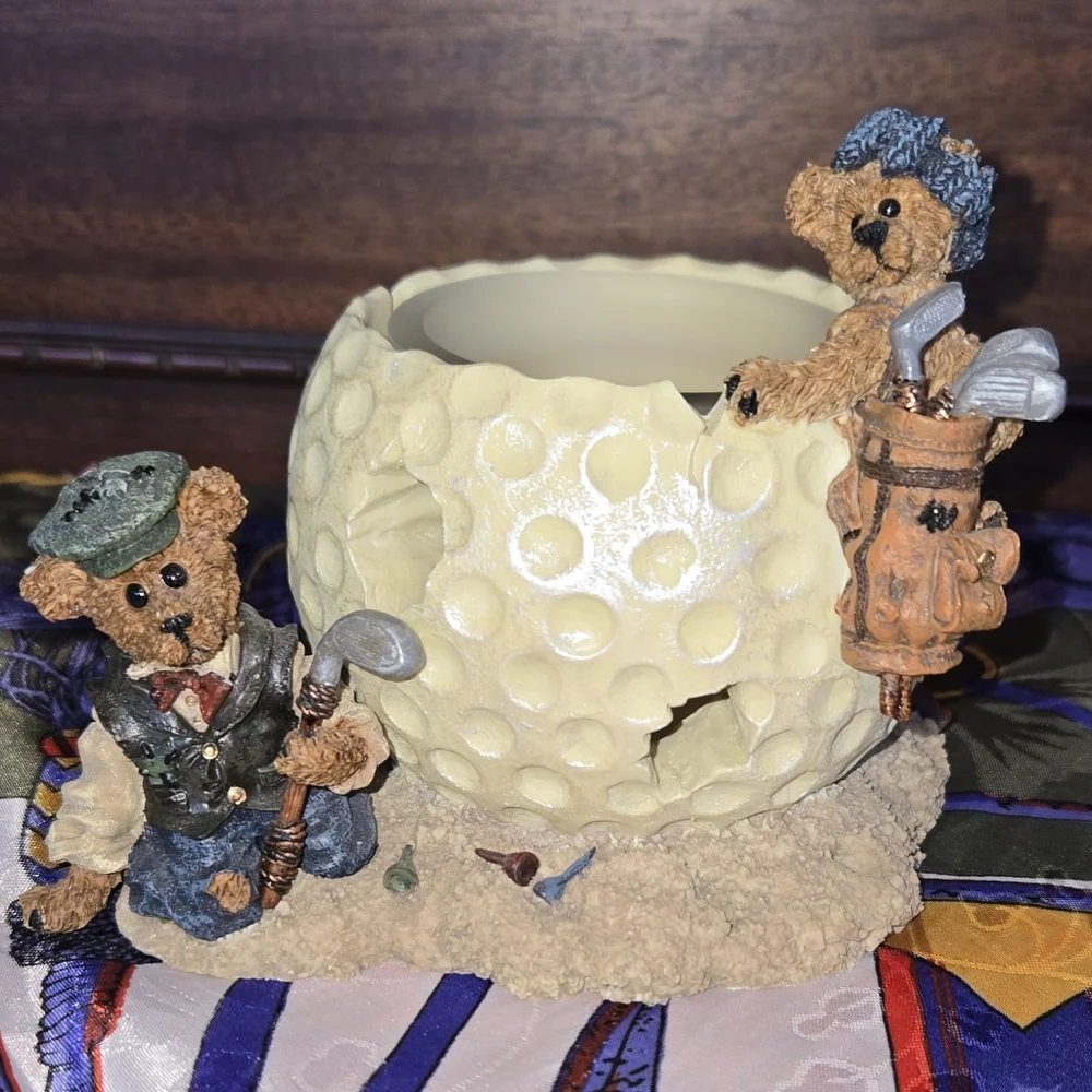 Vintage Golfball Candle Holder Boyds Bears The Lost Ball 1998 Figurine